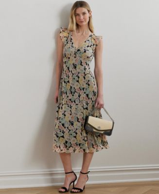 Lauren Ralph Lauren Women's Floral Georgette Flutter-Sleeve