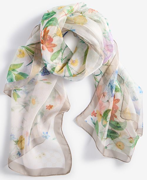 alfani Giani Bernini Meadow Floral Oblong Scarf Exclusively at Macy's Women's Fashion Shoes & Accessories