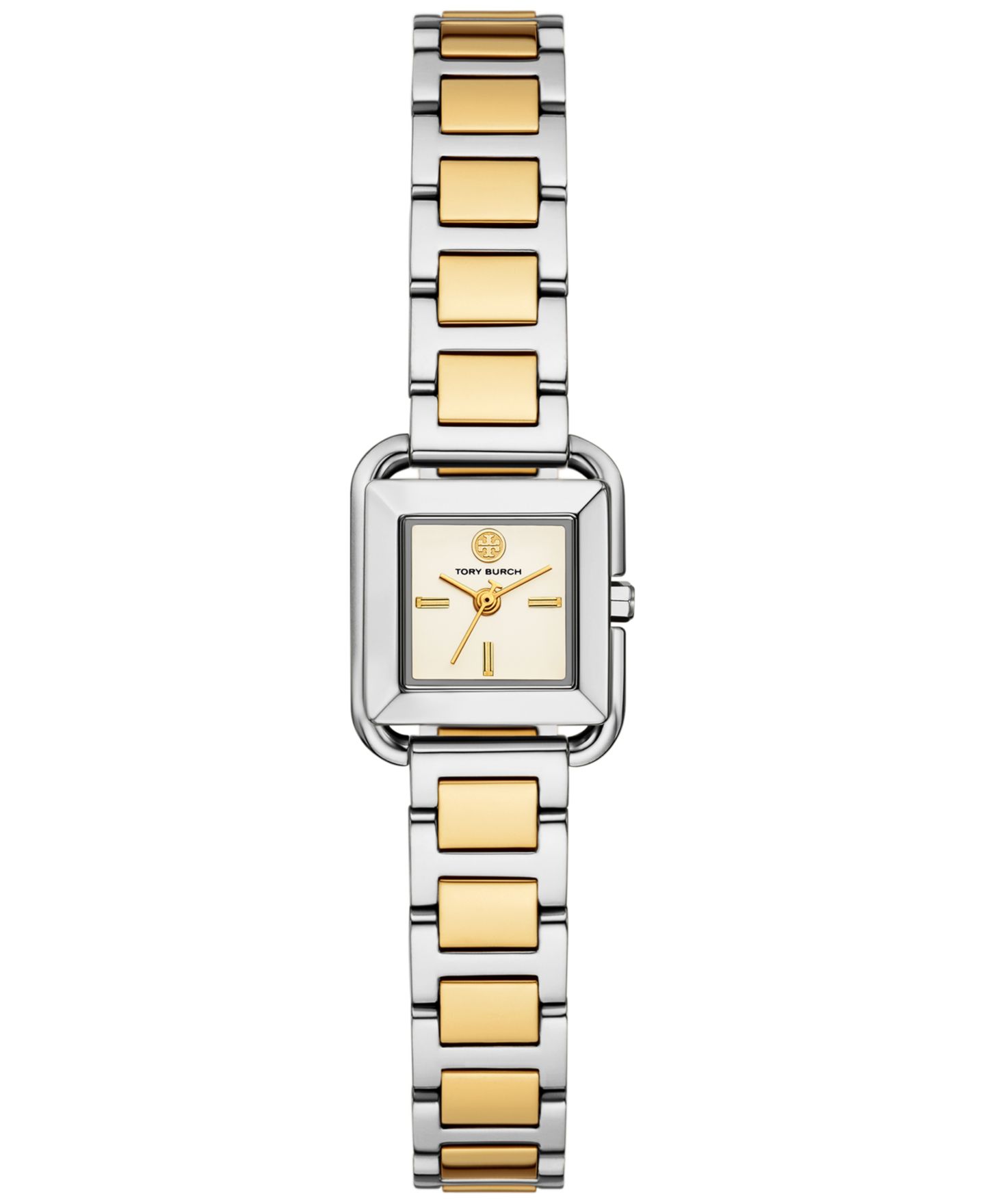 Женские часы Tory Burch The Kira Square Two-Tone Stainless Steel Bracelet Watch 18mm — фото 1
