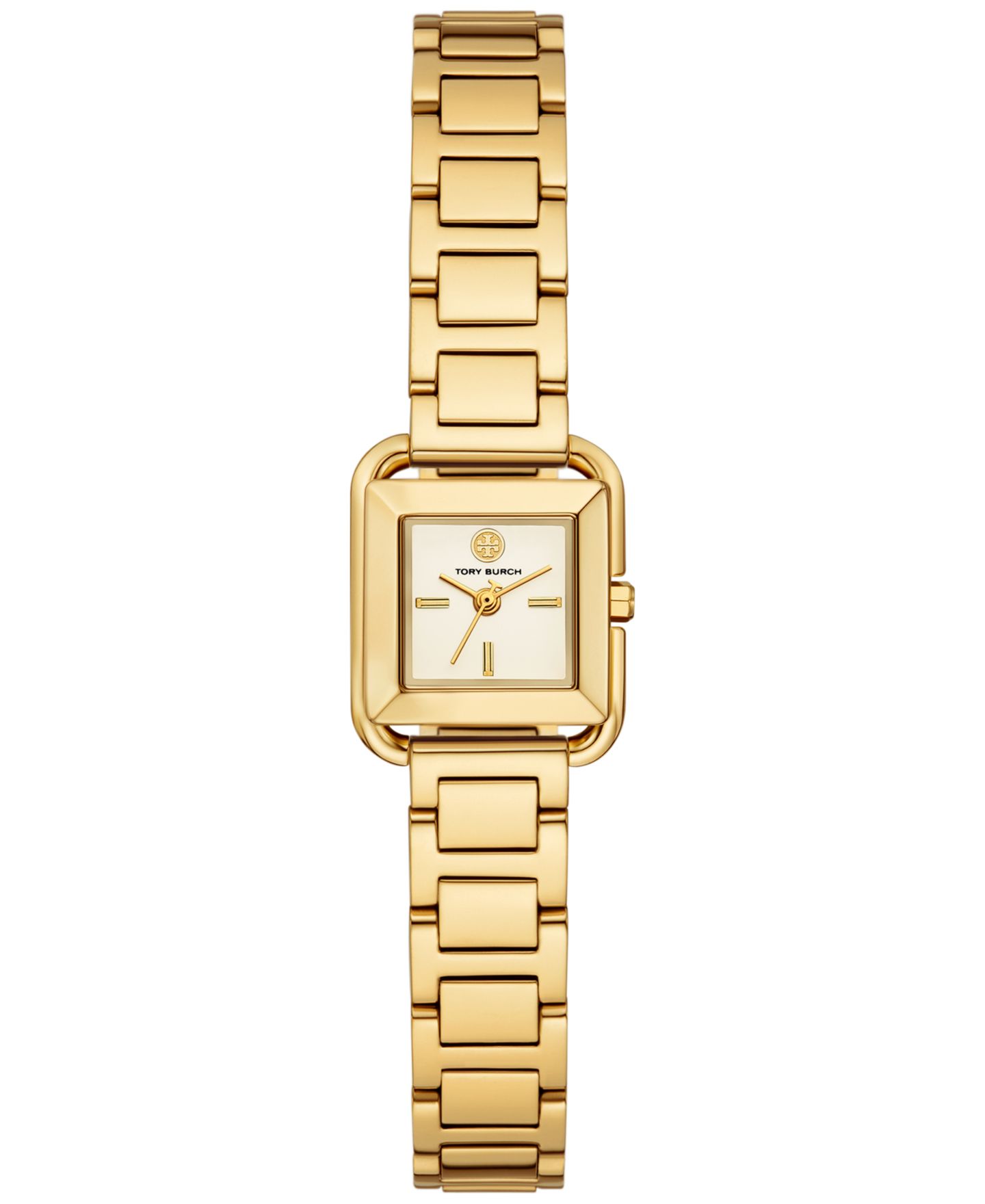 Женские часы Tory Burch The Kira Square Gold-Tone Stainless Steel Bracelet Watch 18mm — фото 1