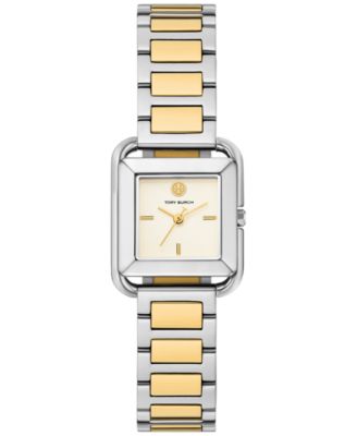 Tory Burch - Women's The Kira Square Two-Tone Stainless Steel Bracelet Watch 24mm