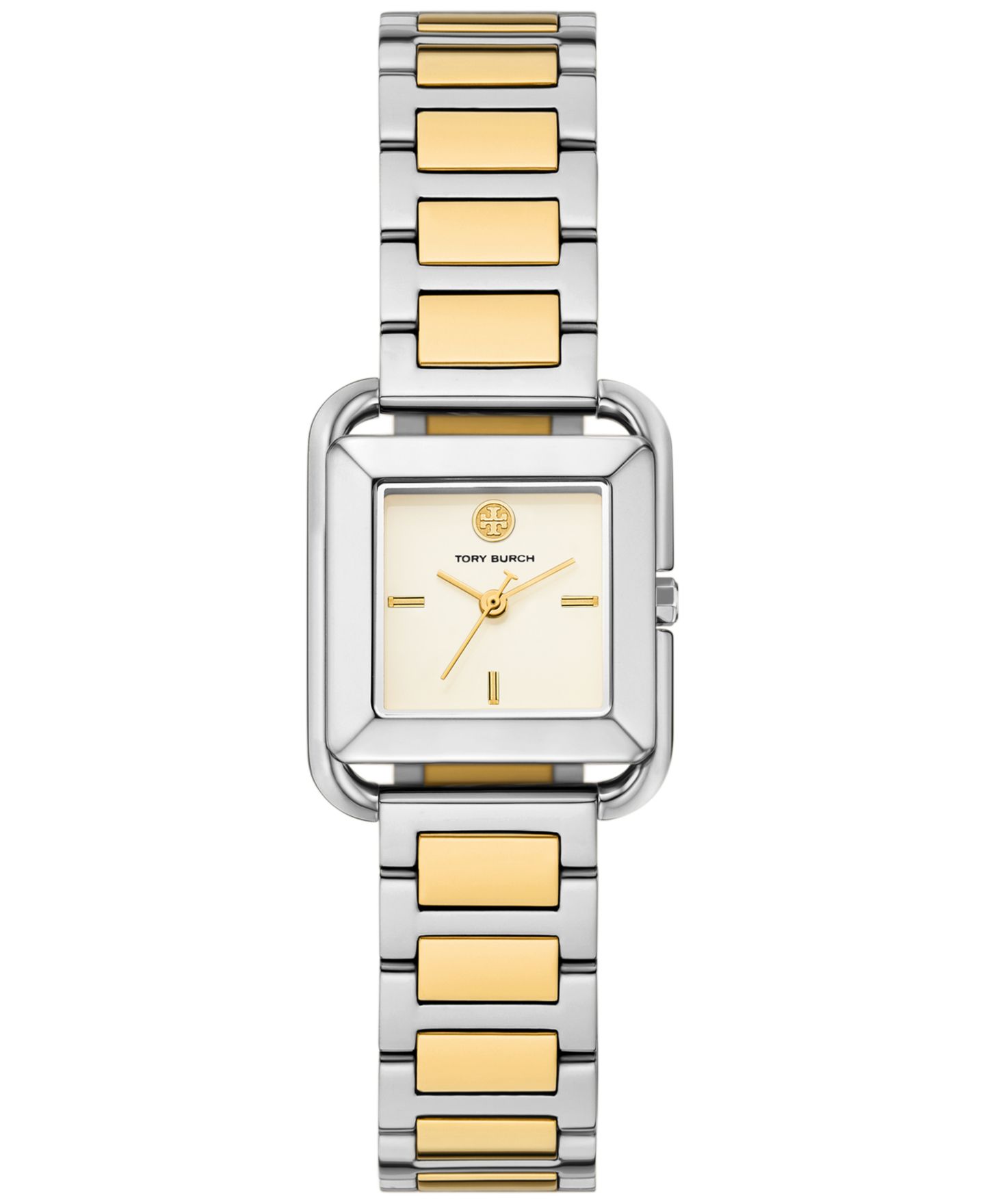 Женские часы Tory Burch The Kira Square Two-Tone Stainless Steel Bracelet Watch 24mm — фото 1