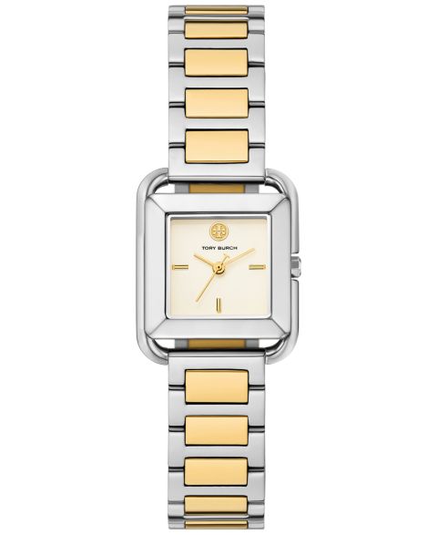 Женские часы Tory Burch The Kira Square Two-Tone Stainless Steel Bracelet Watch 24mm