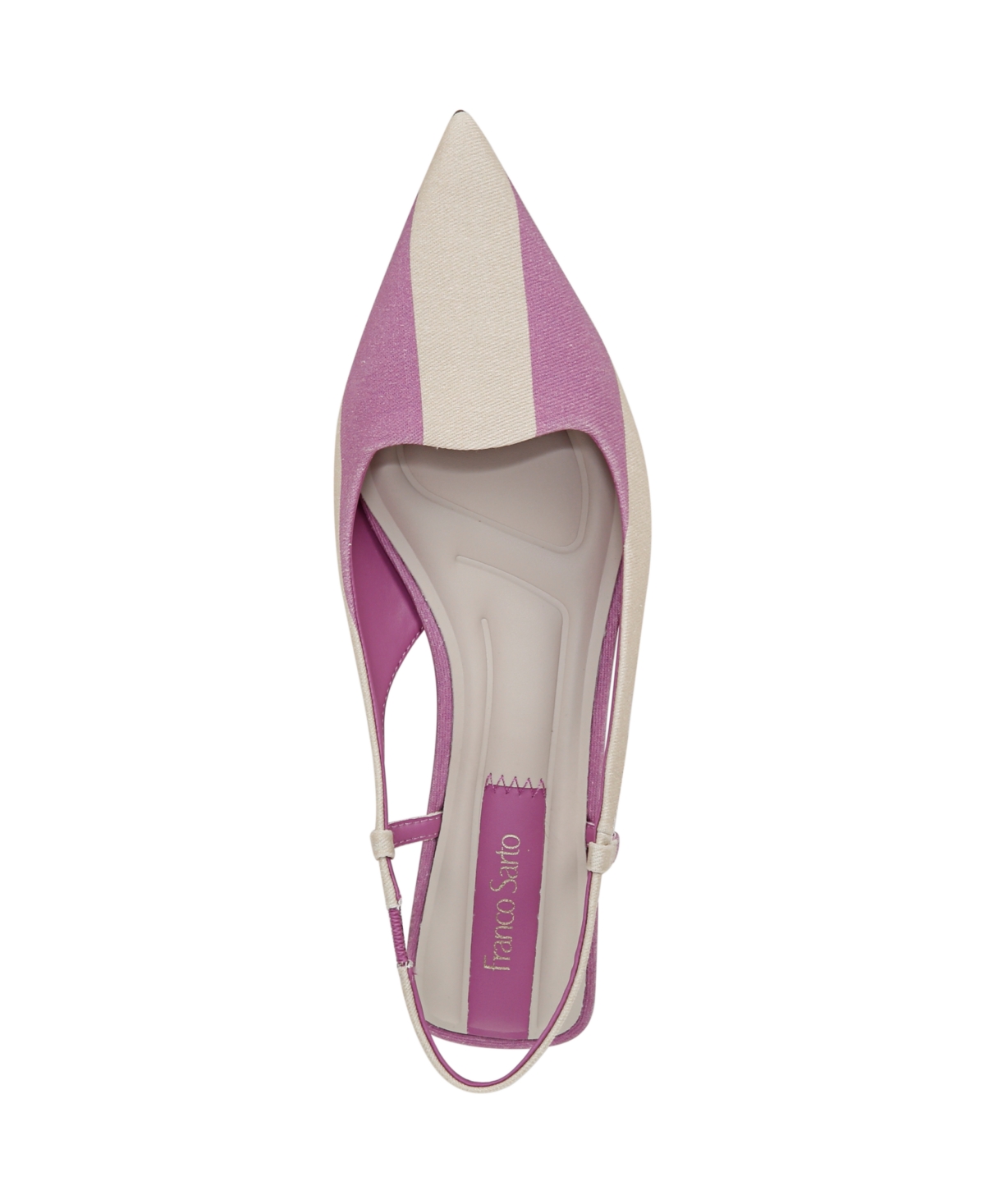 Franco Sarto Palmira Slingback Pointed Toe Pump In Orchid Purple Stripe Fabric