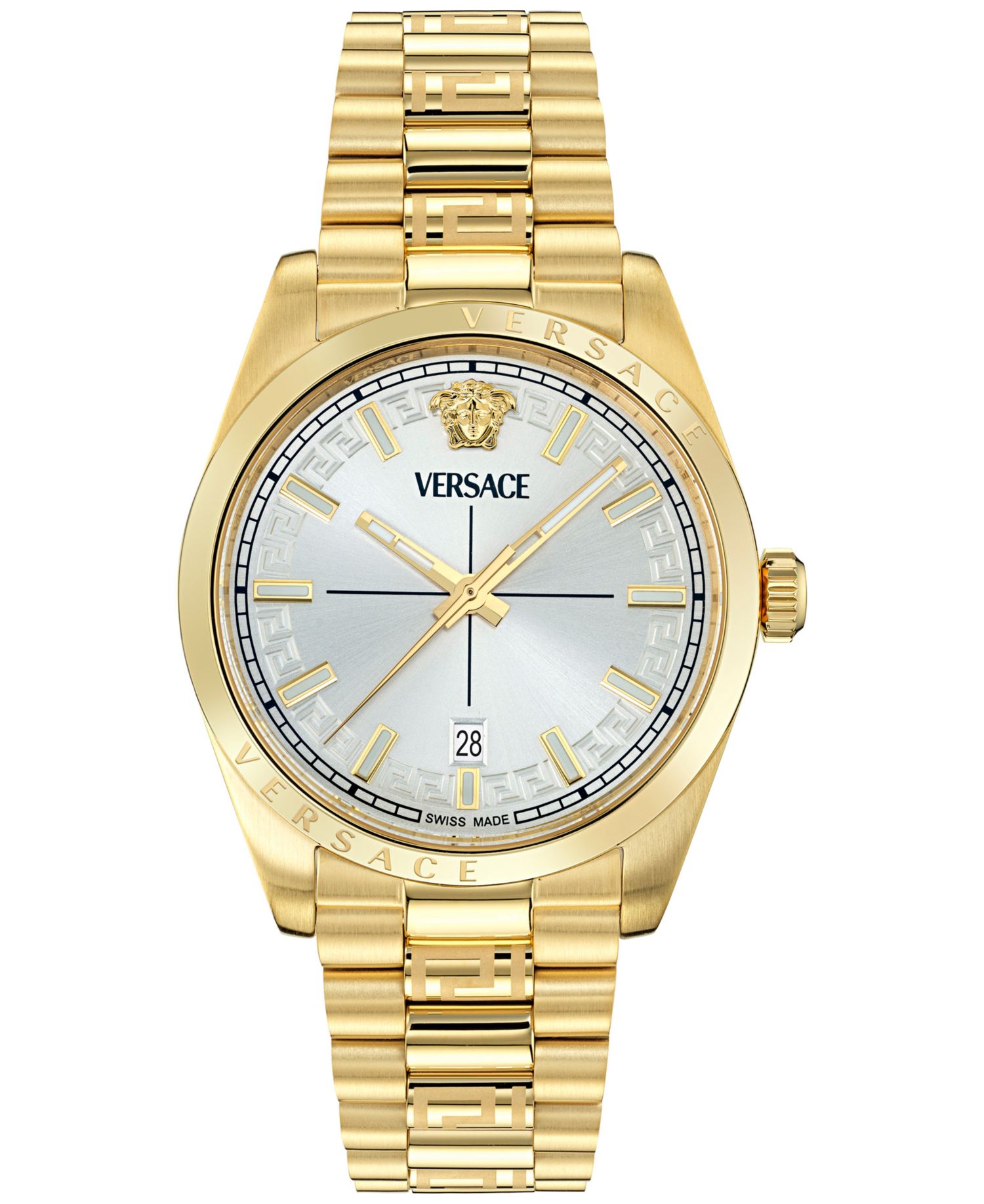 Men's Swiss Millenyium Gold Ion Plated Bracelet Watch 40mm