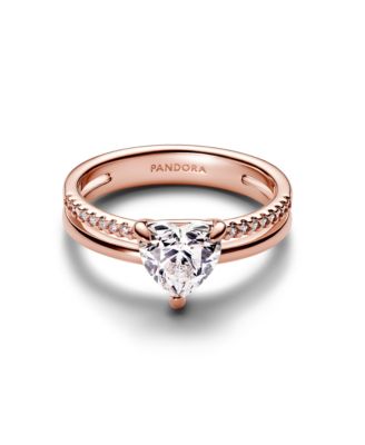 Sterling Silver Double Band Heart Ring