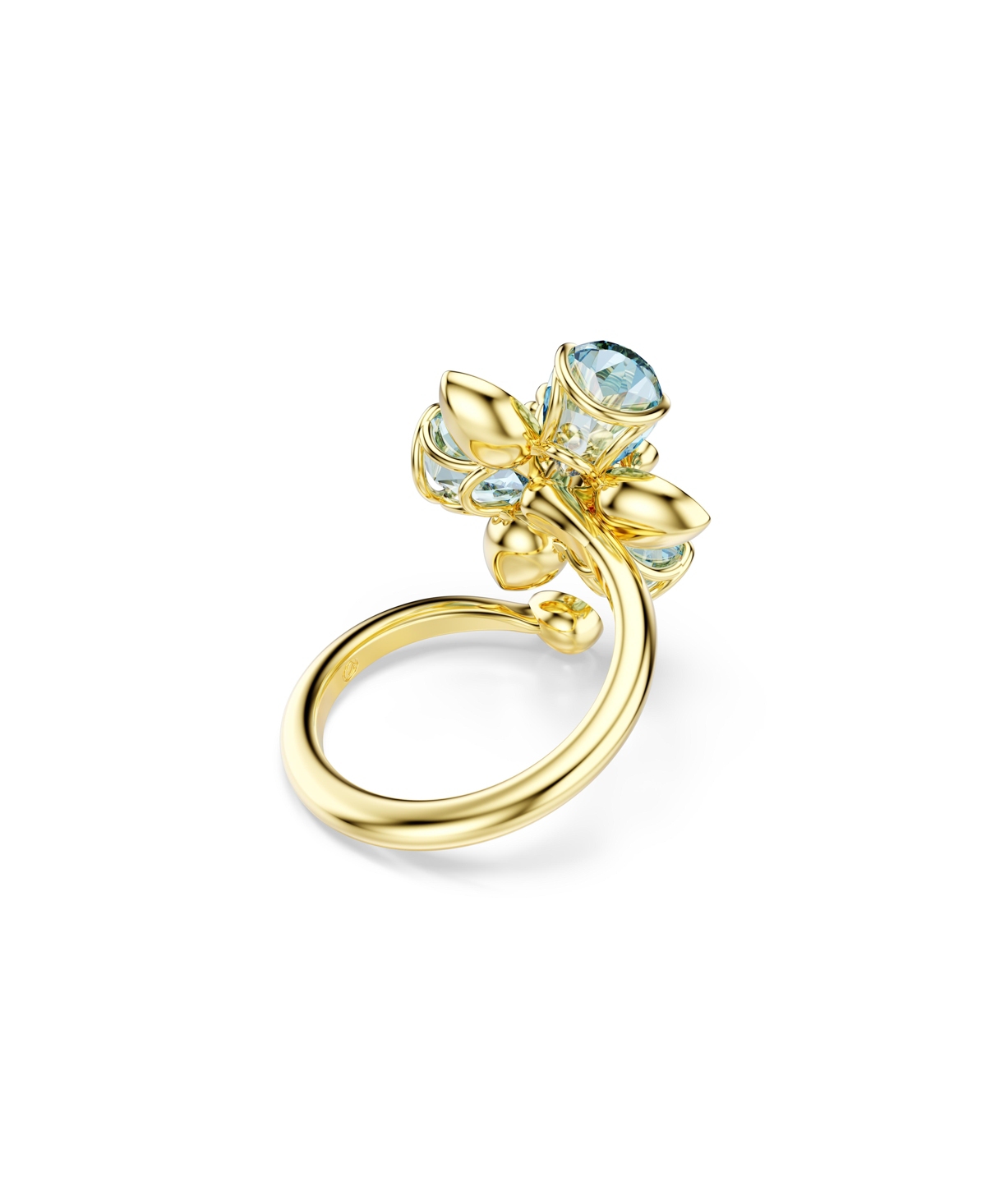 Shop Swarovski Idyllia Gold-tone Plated Blue Open Ring
