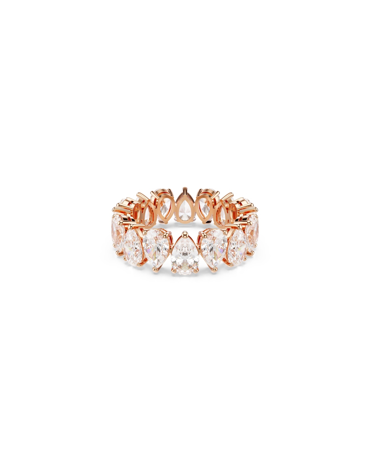 Shop Swarovski Matrix Vittore Rose Gold-tone Pear Cut Ring In White