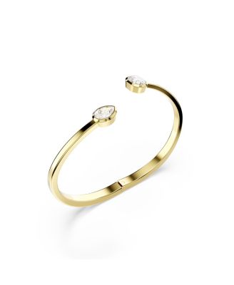 Imber Mixed Cuts White Gold-Tone Plated Bangle Bracelet