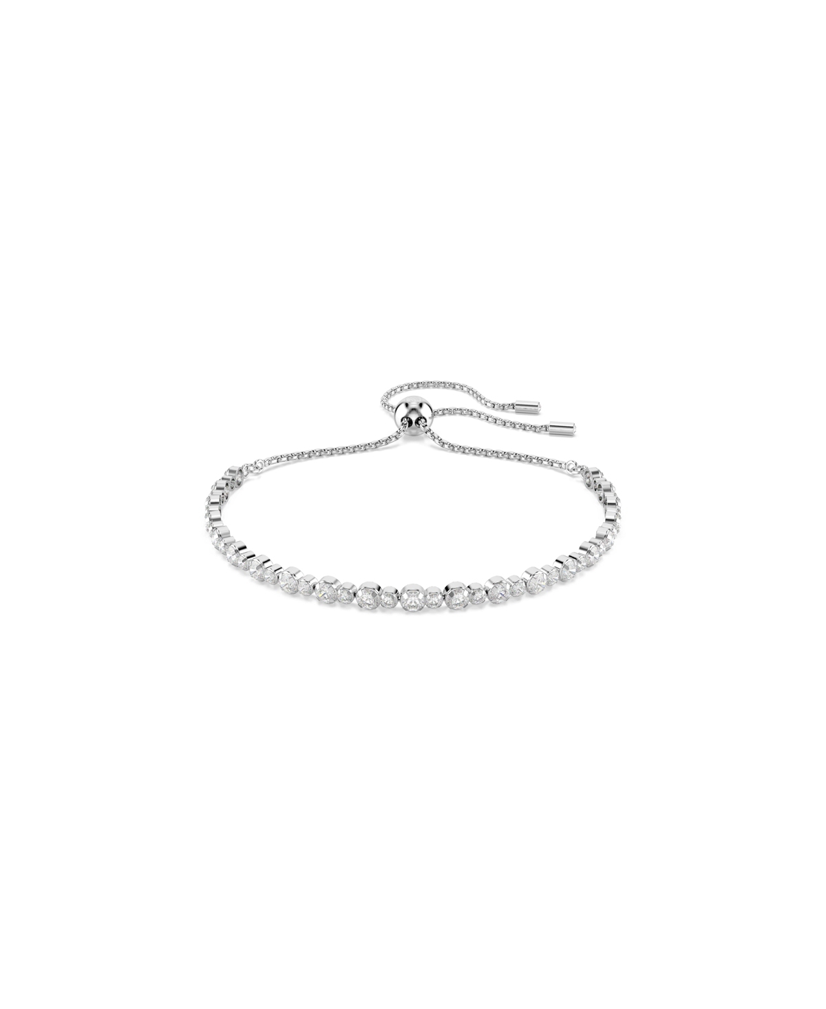 Swarovski Matrix Mixed Round Cuts White Rhodium Plated Tennis Bracelet In White