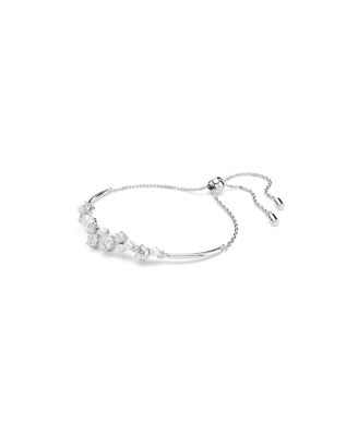 Constella Round Cuts White Rhodium Plated Bangle Bracelet