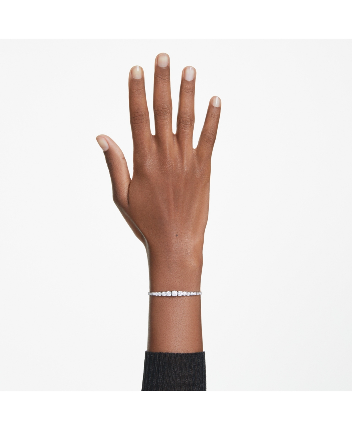 Swarovski Matrix Gradient Of Round Cuts White Rhodium Plated Bracelet In White