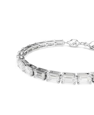 Matrix Baguette Cut White Rhodium Plated Tennis Bracelet