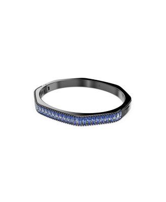 Matrix Baguette Cut Blue Ruthenium Plated Bangle Bracelet