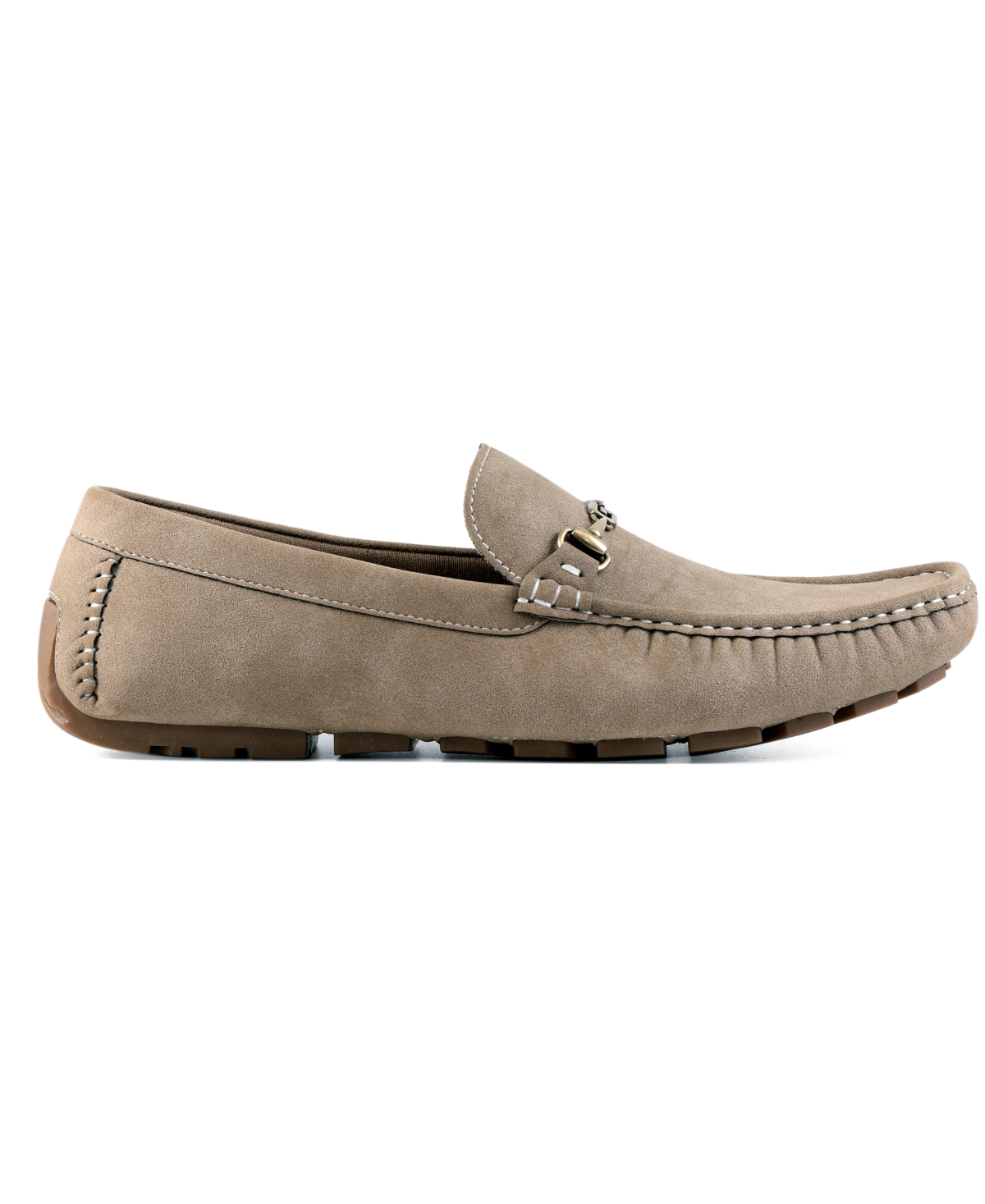 Guess Men's Ansto Logo Bit Detailed Driving Loafers In Taupe