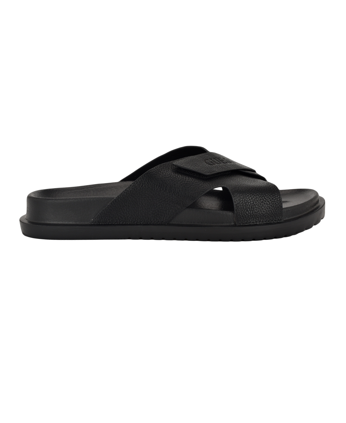 Guess Men's Vaton Strap Detail Slip On Sandals In Black