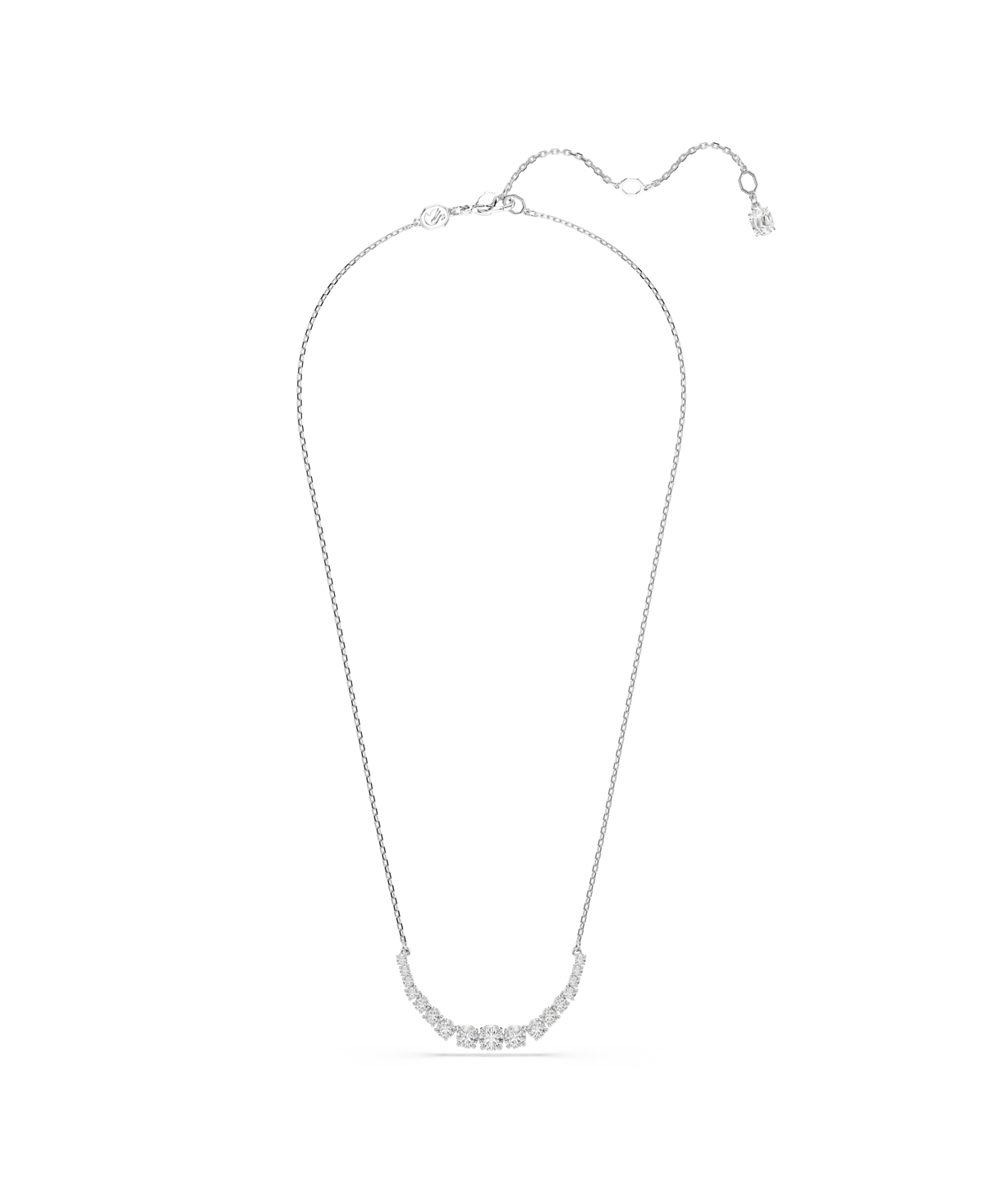 Swarovski Matrix Gradient Of Round Cut White Rhodium Plated Necklace