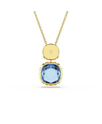 Chroma Cushion Cut Multicolored Gold-Tone Plated Pendant Necklace