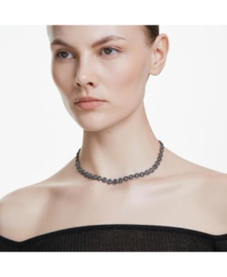 Una Angelic Round Cut White Gold-Tone Plated Tennis Necklace