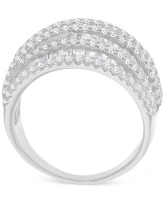 Mixed Cubic Zirconia Multi-Row Ring (4-3/4 ct. t.w.) in 14k Gold over Sterling Silver