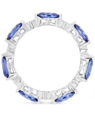 Blue & White Cubic Zirconia Band Ring (5-7/8 ct. t.w.) in Sterling Silver