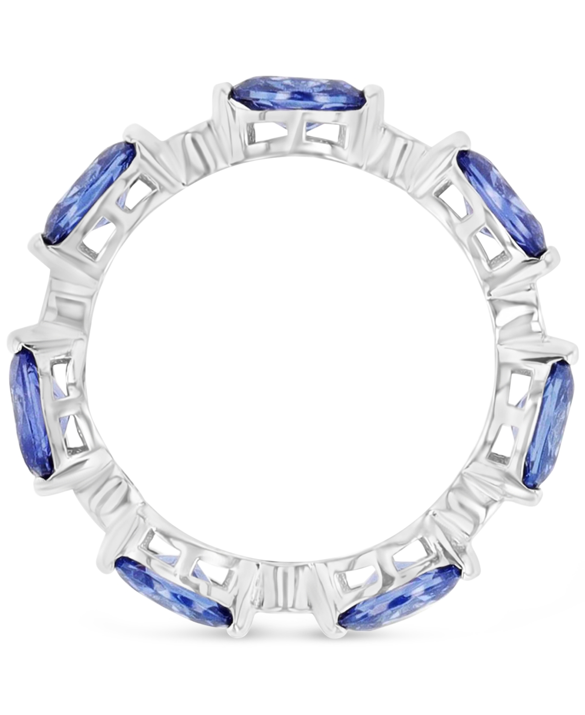 Macy's Blue & White Cubic Zirconia Band Ring (5-7/8 Ct. T.w.) In Sterling Silver In Blue