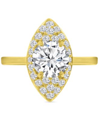 Macy's - Cubic Zirconia Marquise Ring (4-3/8 ct. t.w.) in 14k Gold over Sterling Silver