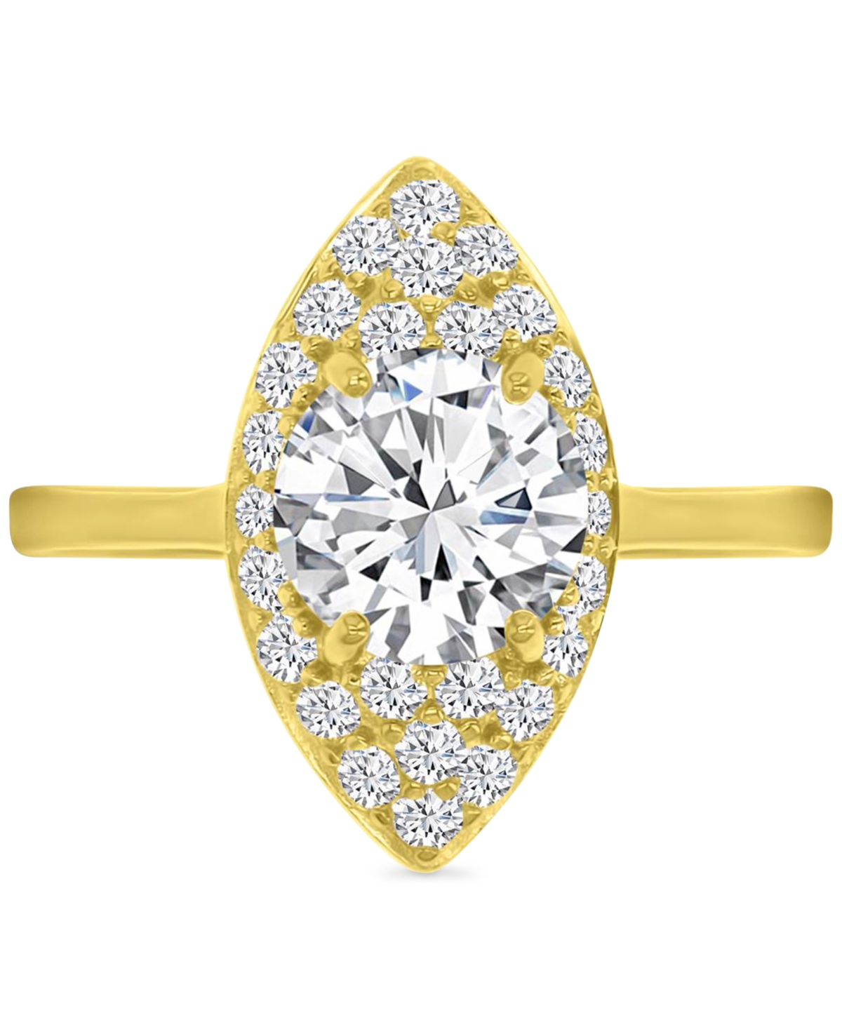 Macy's Cubic Zirconia Marquise Ring (4-3/8 Ct. T.w.) In 14k Gold Over Sterling Silver In Gold