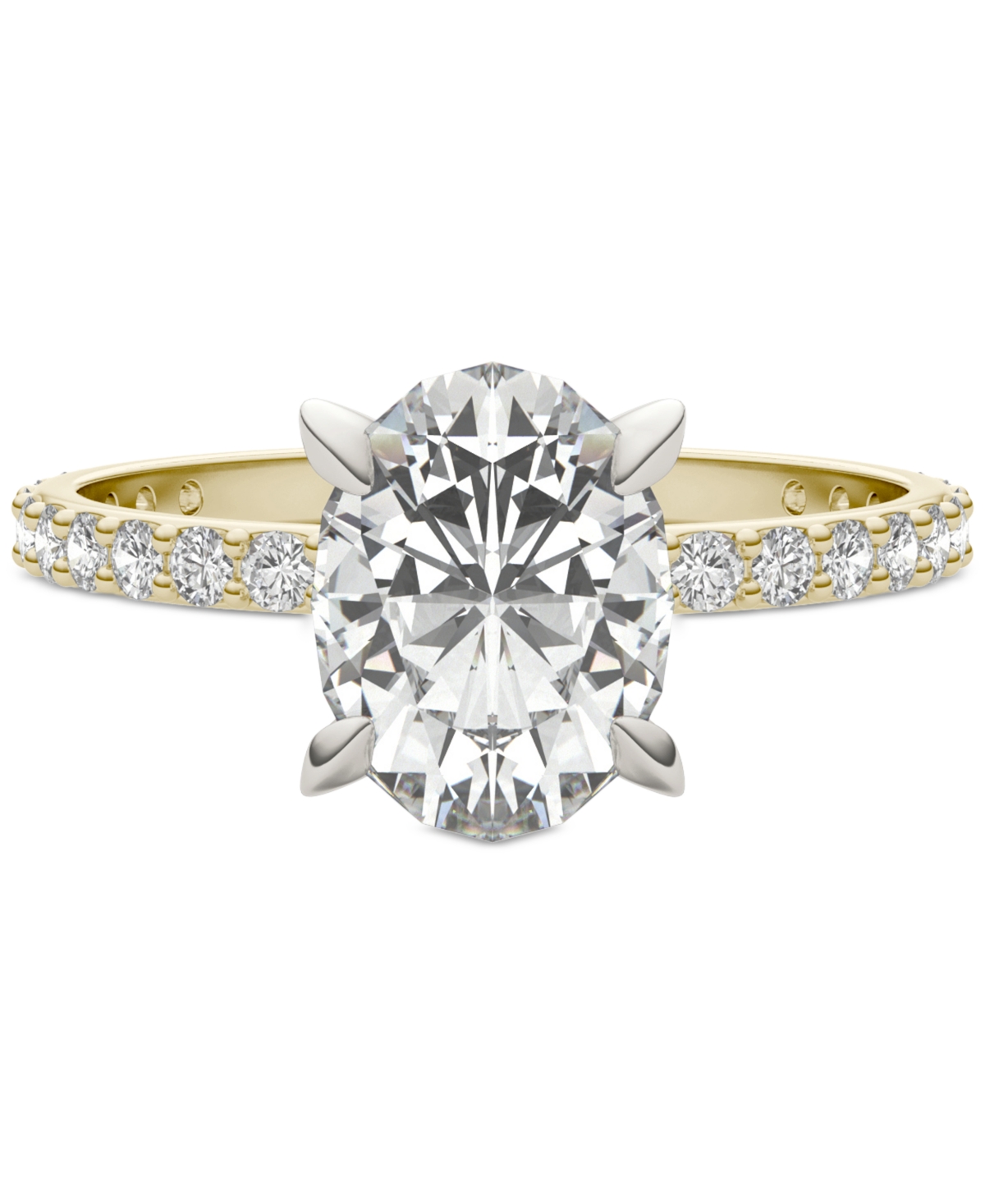 Charles & Colvard Moissanite Classic Basket Solitaire Engagement Ring (2-1/2 Ct. T.w.) In Two-tone 14k Gold In 14k Two Tone