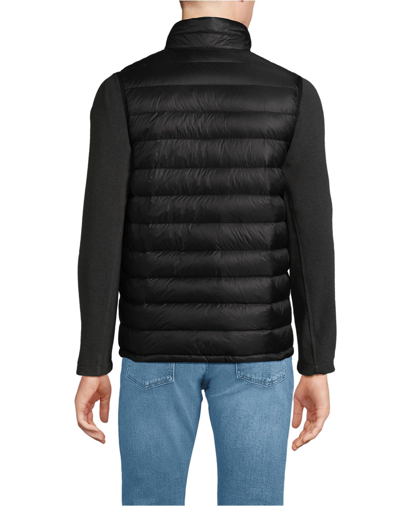Мужской жилет Lands' End Wanderweight Packable Down Vest, цвет: Чёрный — фото 3