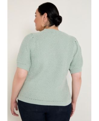 Women's June + Vie Puff-Sleeve Knit Sweater