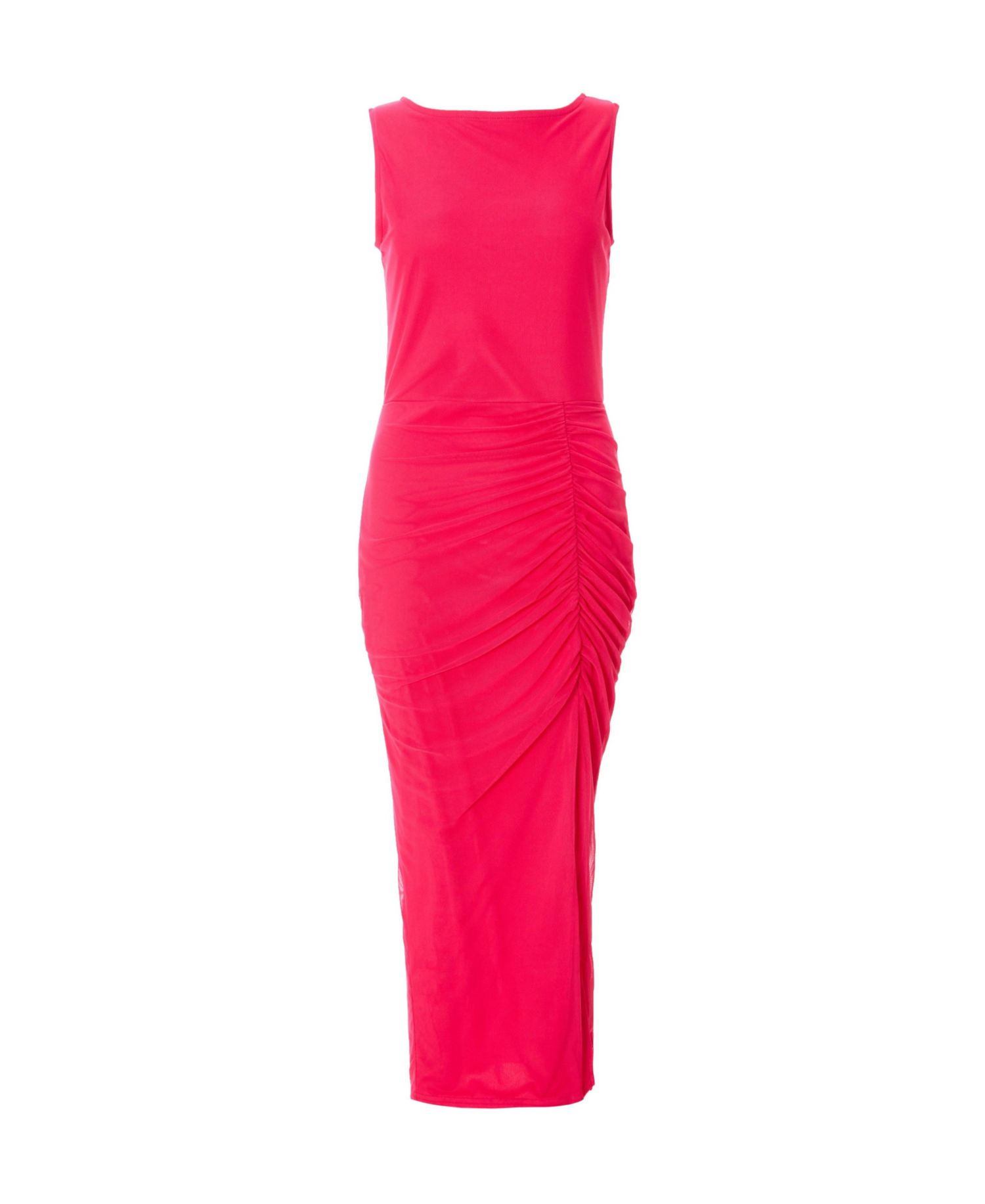 Women's Mesh Ruched Midaxi Dress