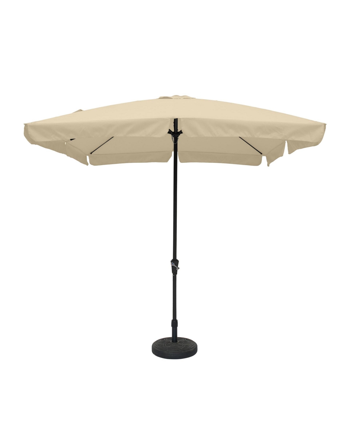 8 ft. x 10 ft. Square Crank Design Skirt with Skylight Outdoor Market Umbrella in Red with Base - Red