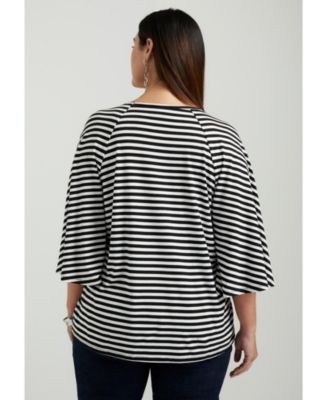 Women's June + Vie Flared Raglan Sleeve Breton Tee