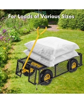 Utility Garden Wagon with 4 Removable Side Panels for Versatile and Easy Outdoor Transport