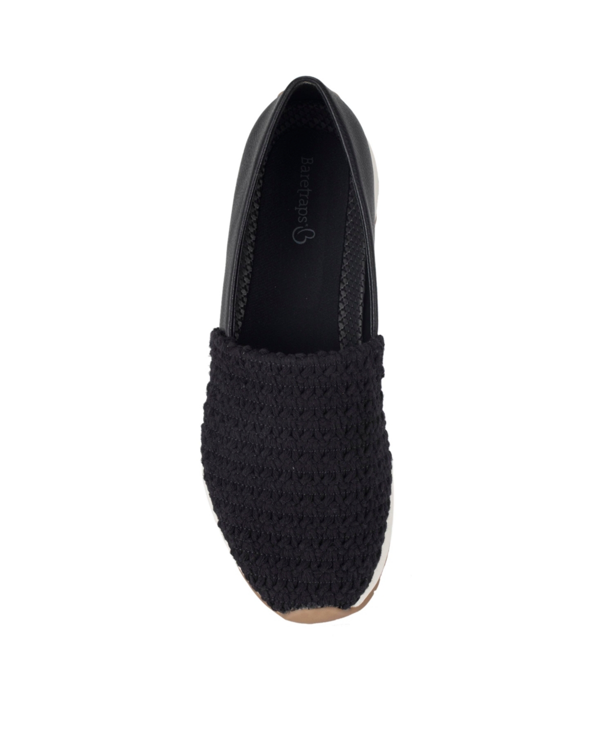 Baretraps Gennie Womens Faux Leather Slip-on Loafers In Black Crochet