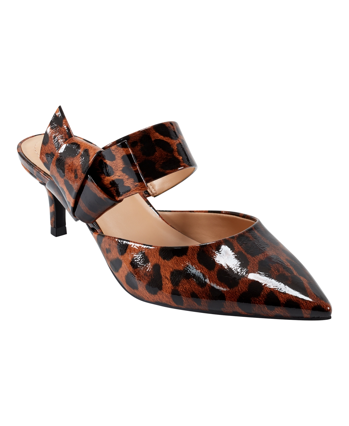 Bandolino Women's Millie Pointed Toe Kitten Heel Mules In Leopard