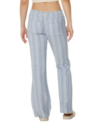 Juniors' Oceanside Striped Wide-Leg Beach Pants