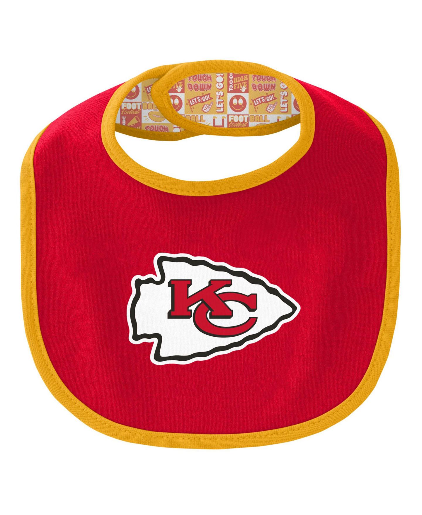 Комплекты Outerstuff Kansas City Chiefs Dynamic Duo Bodysuit, Bib Knit Hat Set для малышей — фото 2