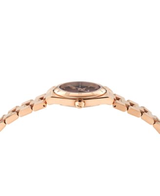 Women's Swiss Vega Upper East Diamond Accent Rose Gold Ion Plated Bracelet Watch 28mm