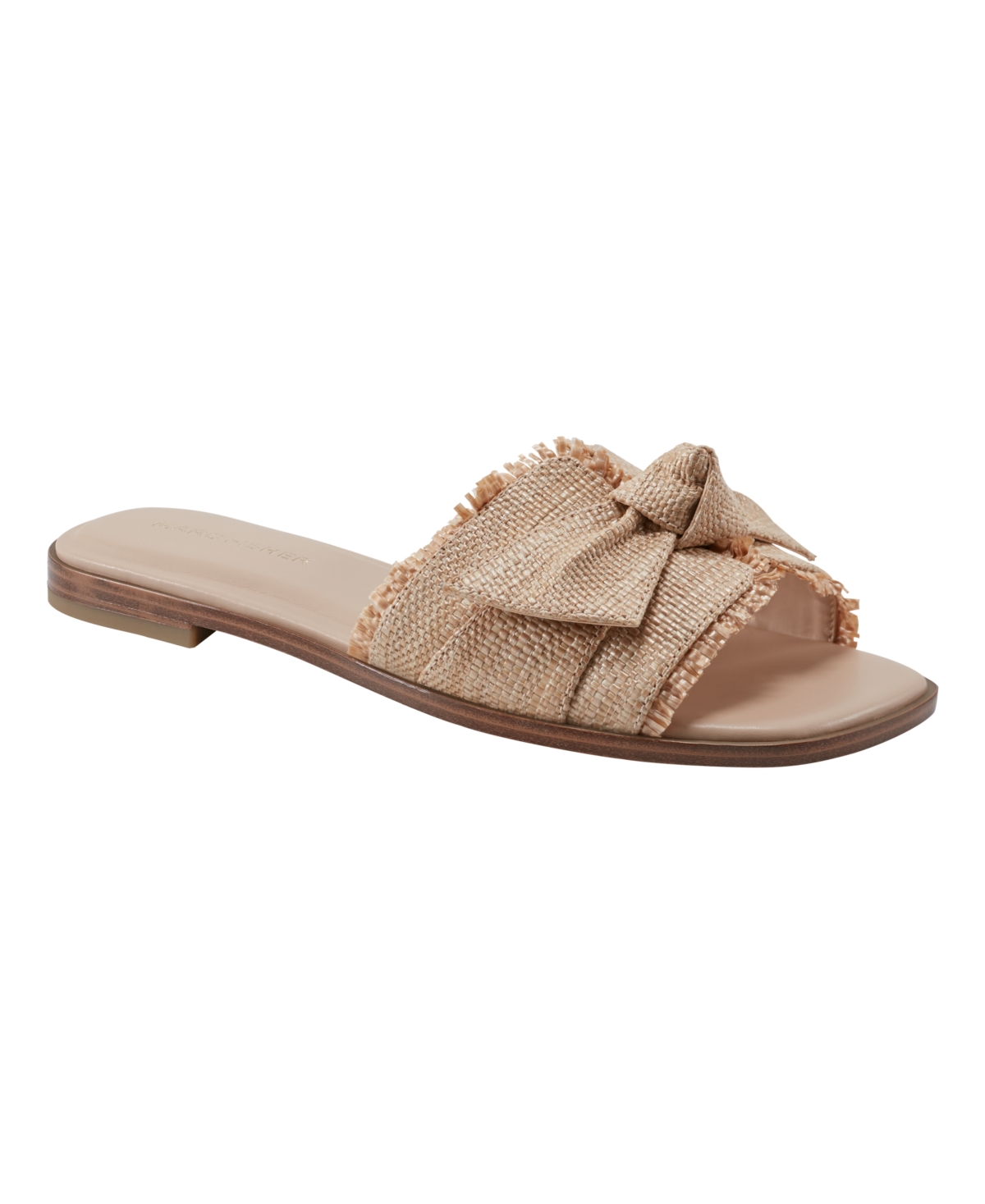 Women's Fineya Bow Flat Slide Sandals - Light Natural