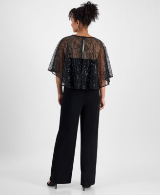 Women's Sequin Mesh Wide-Leg Jumpsuit