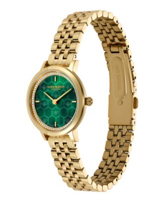Women's Honeycomb Ultra Slim Gold Tone Bracelet Watch, 28mm
