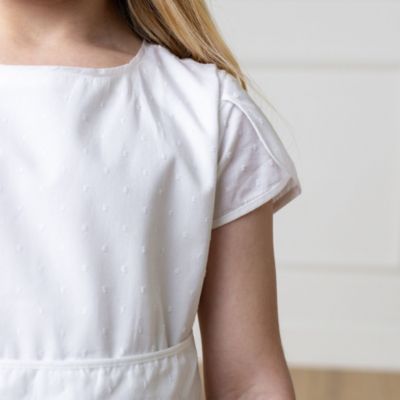 Big Girls Heirloom Tulip Sleeve Swiss Dot Party Dress