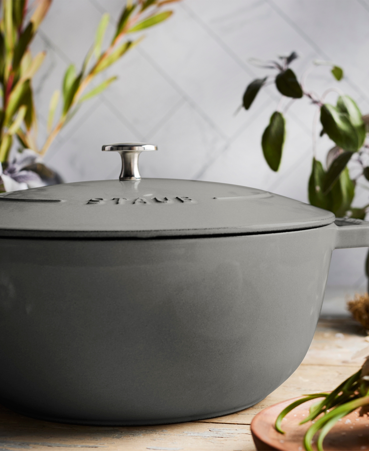 Staub Enameled Cast Iron 5 Qt. Essential French Oven In Graphite Gray