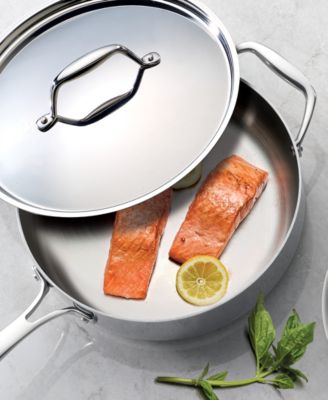 Signature 6-Quart Tri-Ply Clad Stainless Steel Saute Pan with Lid