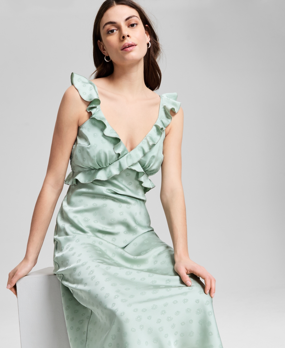 AND NOW THIS WOMEN'S CRISSCROSS RUFFLED SLIP DRESS, EXCLUSIVELY AT MACY'S 