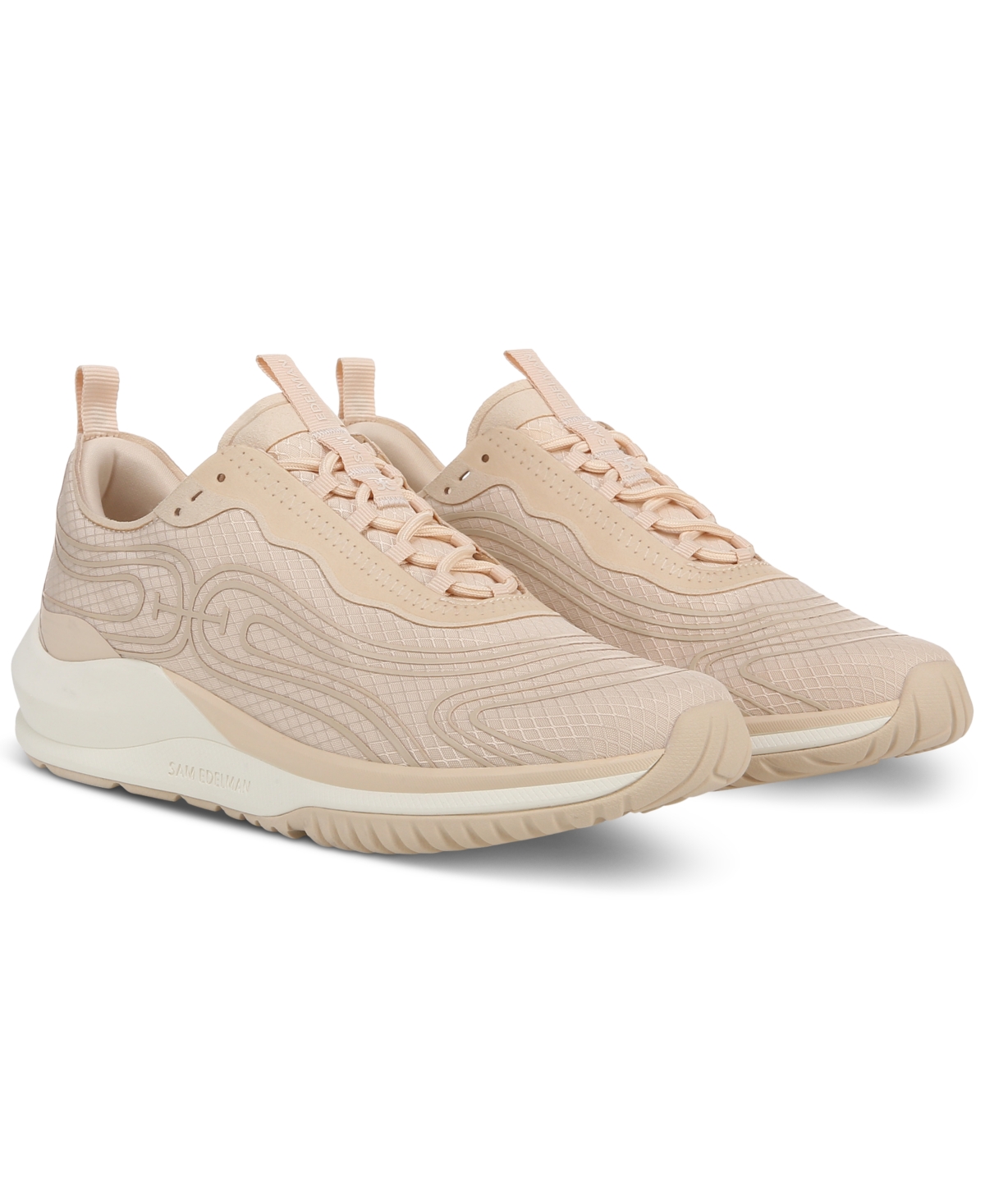 Sam Edelman Miles Lace Up Performance Sneaker Ecru Sand Mesh In Ecru Sand Mesh