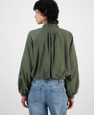 Women's Long-Sleeve Bubble-Hem Cargo Jacket, Exclusively at Macy's