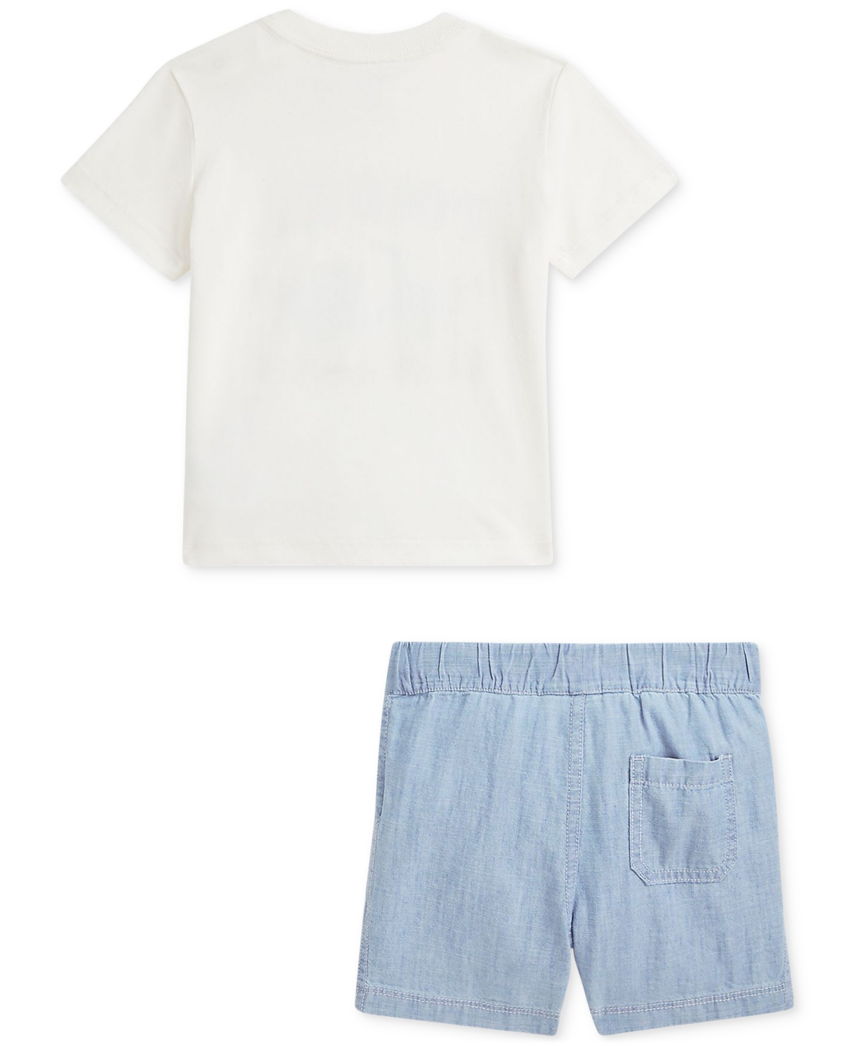 Polo Ralph Lauren Baby Boys Jersey Tee & Chambray Short Set In White